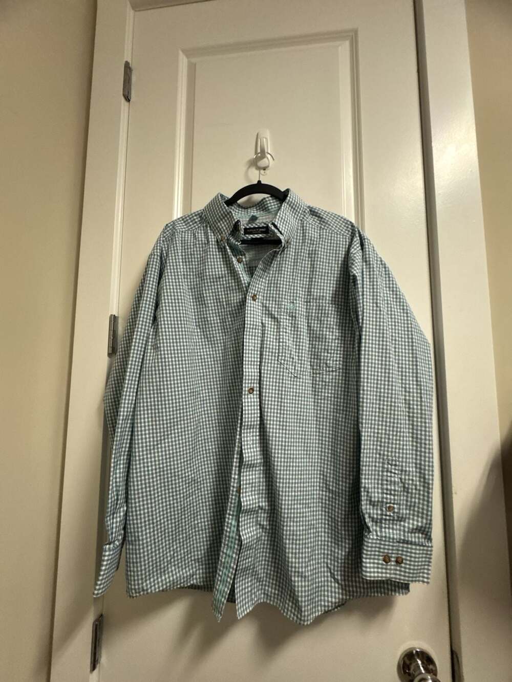 Ariat Pro Series Long Sleeve Shirt Size XL Green Plaid Button Down